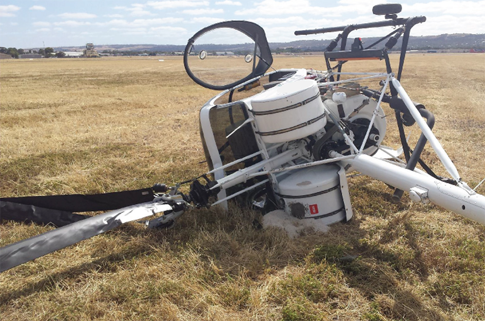 Figure 1: Orientation of helicopter following accident, facing to the north-east